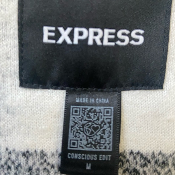 Express Black and White Plaid Trench Coat - Picture 8 of 11